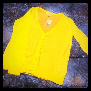 NWT Bright Yellow Cardigan Forever 21 Sz S